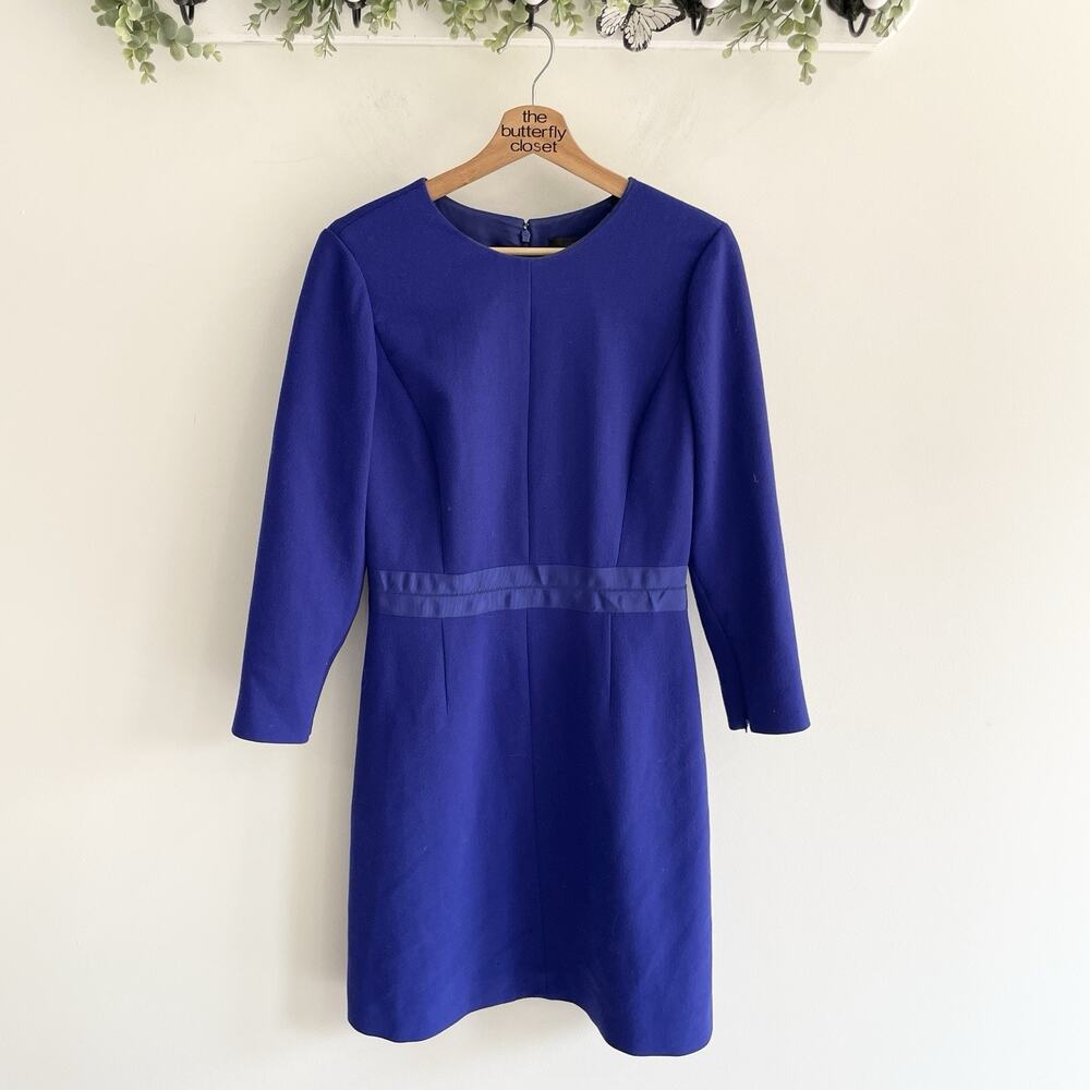 J. Crew Royal Blue wool crepe sheath dress size 6 formal corporate business casu